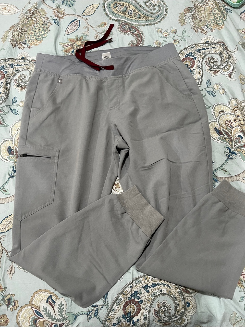 Figs Grey Jogger Pants with Drawstring Waist